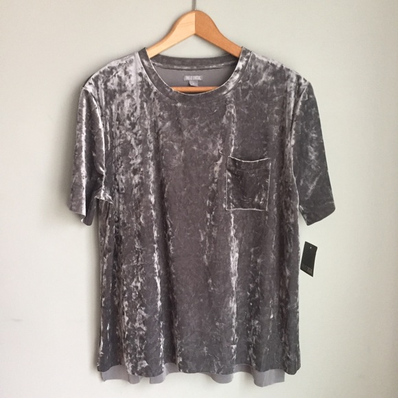 Falls Creek Tops - Falls Creek | NWT Crushed Velvet Oversize Tee Gray